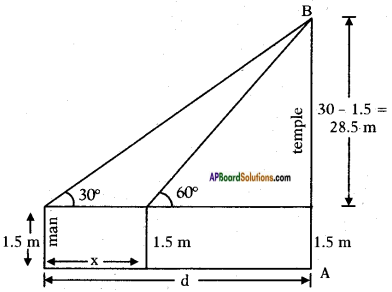 AP SSC 10th Class Maths Solutions Chapter 12 Applications of Trigonometry Ex 12.2 2