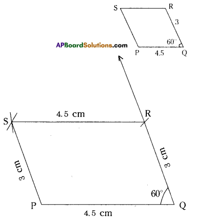 AP Board 8th Class Maths Solutions Chapter 3 Construction of Quadrilaterals Ex 3.1 4