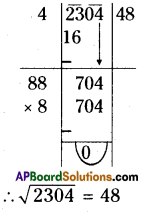 AP Board 8th Class Maths Solutions Chapter 6 Square Roots and Cube Roots Ex 6.3 2
