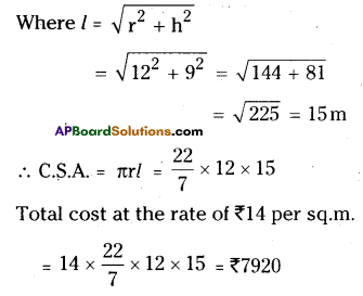 AP Board 9th Class Maths Solutions Chapter 10 Surface Areas and Volumes Ex 10.3 2