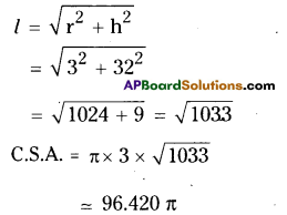 AP Board 9th Class Maths Solutions Chapter 10 Surface Areas and Volumes Ex 10.3 9