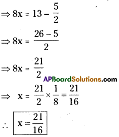 AP Board 9th Class Maths Solutions Chapter 2 Linear Equations in One Variable Ex 2.1 1