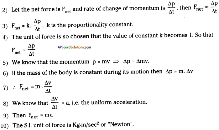 AP Board 9th Class Physical Science Important Questions Chapter 2 Laws of Motion 12