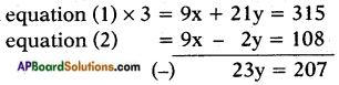 AP SSC 10th Class Maths Solutions Chapter 4 Pair of Linear Equations in Two Variables Optional Exercise 5