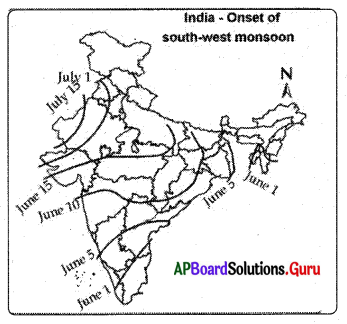AP 10th Class Social Bits Chapter 4 Climate of India with Answers 6