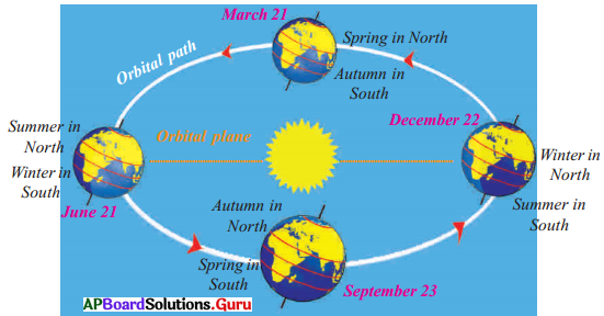 AP 8th Class Social Bits Chapter 3 Earth Movements and Seasons with Answers 2
