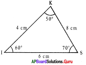AP Board 7th Class Maths Solutions Chapter 5 Triangles Unit Exercise 5