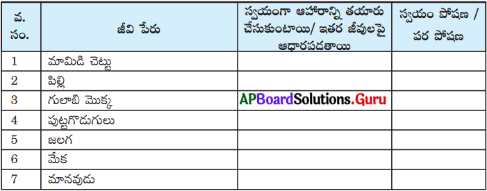 AP Board 7th Class Science Solutions Chapter 3 జీవులలో పోషణ 6