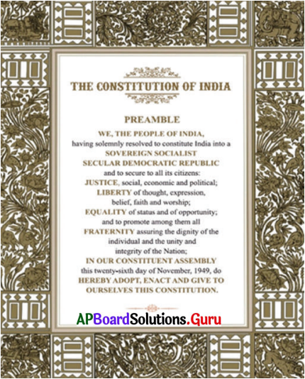 AP Board 7th Class Social Solutions 9th Lesson Indian Constitution – An Introduction 8