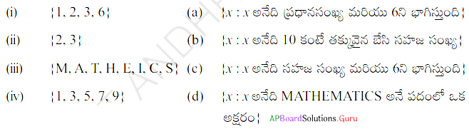 AP State Syllabus 10th Class Maths Solutions 2nd Lesson సమితులు Exercise 2.1 1