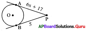 AP 10th Class Maths Bits 9th Lesson వృత్తాలకు స్పర్శరేఖలు మరియు ఛేదనరేఖలు Bits 13