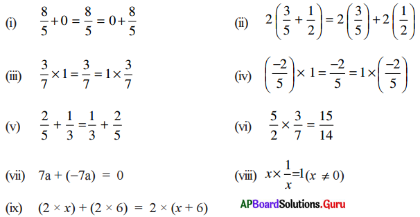 AP Board 8th Class Maths Solutions Chapter 1 అకరణీయ సంఖ్యలు Ex 1.1 1
