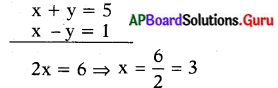 AP State Syllabus 10th Class Maths Solutions 4th Lesson రెండు చరరాశులలో రేఖీయ సమీకరణాల జత Exercise 4.3 5