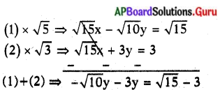 AP State Syllabus 10th Class Maths Solutions 4th Lesson రెండు చరరాశులలో రేఖీయ సమీకరణాల జత Optional Exercise 8