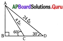 AP 10th Class Maths Important Questions Chapter 12 త్రికోణమితి అనువర్తనాలు 9