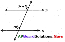 AP 9th Class Maths Bits 4th Lesson సరళ రేఖలు మరియు కోణములు 11