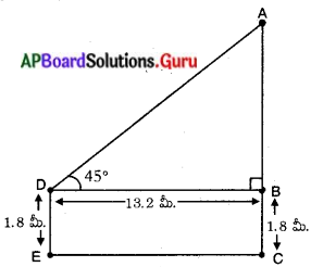 AP Board 10th Class Maths Solutions Chapter 12 త్రికోణమితి అనువర్తనాలు Exercise 12.1 9
