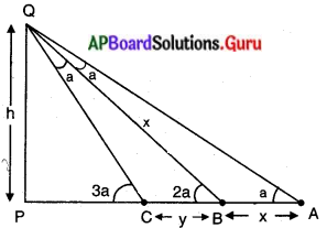 AP Board 10th Class Maths Solutions Chapter 12 త్రికోణమితి అనువర్తనాలు Optional Exercise 3