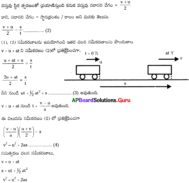 AP 9th Class Physical Science Important Questions 1st Lesson చలనం 10